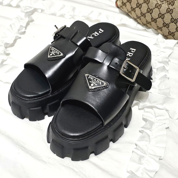 Prada NEW Monolith Extralight platform foam rubber sandals - Picture 1 of 12